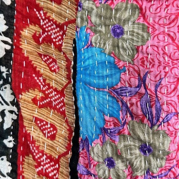 Jaded Gypsy Kantha Kimono OS  Frayed Edges Boho Festival Cottage Artsy Rustic - Picture 15 of 16